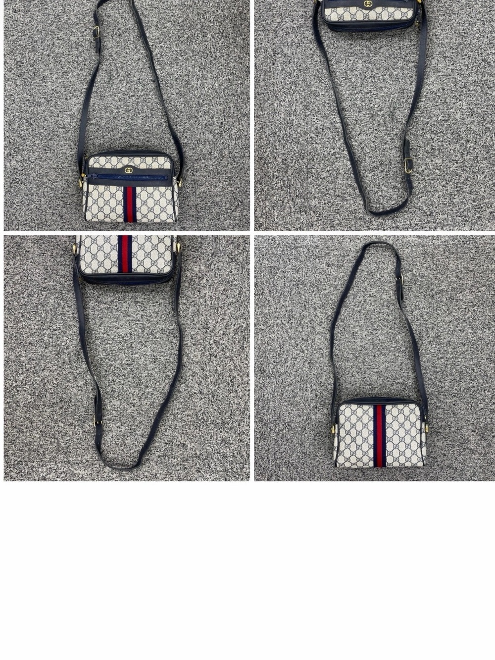 Authentic Gucci GG Supreme Sherry Line Leather Navy Shoulder Bag comes with COA - Picture 9 of 12